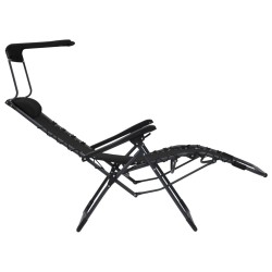 Chaise pliable de terrasse Textilène Noir 
