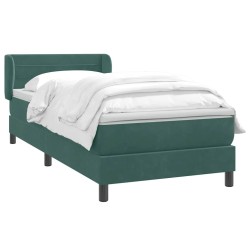 Sommier à lattes de lit et matelas vert foncé 80x220 cm velours 