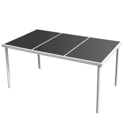 Ensemble à manger d'extérieur 7 pcs Acier Noir 