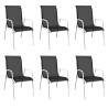 Ensemble à manger d'extérieur 7 pcs Acier Noir 