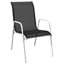 Ensemble à manger d'extérieur 7 pcs Acier Noir 