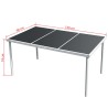 Ensemble à manger d'extérieur 7 pcs Acier Noir 