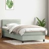 Sommier à lattes de lit et matelas gris clair 80x210 cm velours 