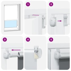 Store enrouleur occultant blanc cassé 65x230cm largeur du tissu 