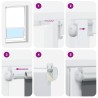 Store enrouleur occultant blanc cassé 65x230cm largeur du tissu 