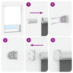 Store enrouleur occultant blanc cassé 65x230cm largeur du tissu 