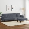 Ensemble de canapés 2 pcs avec coussins gris foncé velours 