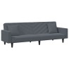 Ensemble de canapés 2 pcs avec coussins gris foncé velours 