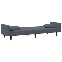 Ensemble de canapés 2 pcs avec coussins gris foncé velours 