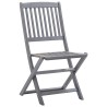 Chaises pliables d'extérieur lot de 6 et coussins Bois d'acacia 