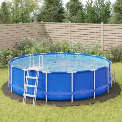 Bâche de piscine gris clair Ø550 cm géotextile polyester 