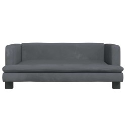 Lit pour chien gris foncé 80x45x30 cm velours 