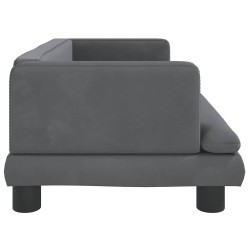 Lit pour chien gris foncé 80x45x30 cm velours 