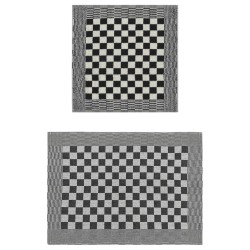Ensemble de serviettes 50 pcs noir et blanc coton 