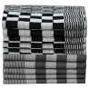 Ensemble de serviettes 50 pcs noir et blanc coton 