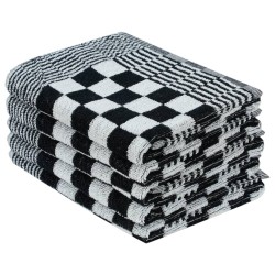 Ensemble de serviettes 50 pcs noir et blanc coton 