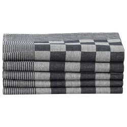 Ensemble de serviettes 50 pcs noir et blanc coton 