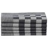 Ensemble de serviettes 50 pcs noir et blanc coton 