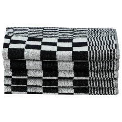 Ensemble de serviettes 50 pcs noir et blanc coton 