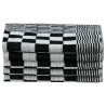 Ensemble de serviettes 50 pcs noir et blanc coton 