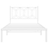 Cadre de lit métal sans matelas et tête de lit blanc 107x203 cm 