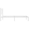 Cadre de lit métal sans matelas et tête de lit blanc 107x203 cm 