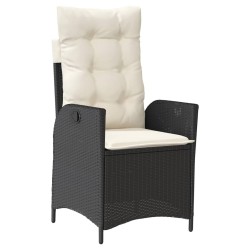 Ensemble à manger de jardin avec coussins 3 pcs Noir 