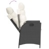 Ensemble à manger de jardin avec coussins 3 pcs Noir 