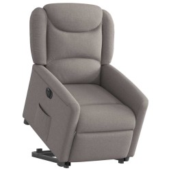 Fauteuil inclinable électrique taupe tissu 