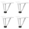 Pieds en épingle à cheveux pour table basse 4 pièces Blanc 10 cm Acier massif 