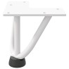 Pieds en épingle à cheveux pour table basse 4 pièces Blanc 10 cm Acier massif 