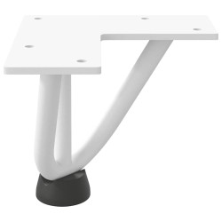 Pieds en épingle à cheveux pour table basse 4 pièces Blanc 10 cm Acier massif 
