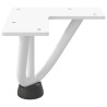 Pieds en épingle à cheveux pour table basse 4 pièces Blanc 10 cm Acier massif 