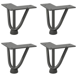Pieds en épingle à cheveux pour table basse 4 pièces Anthracite 10 cm Acier massif 