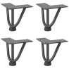 Pieds en épingle à cheveux pour table basse 4 pièces Anthracite 10 cm Acier massif 
