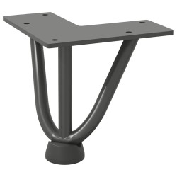 Pieds en épingle à cheveux pour table basse 4 pièces Anthracite 10 cm Acier massif 