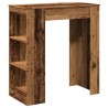 Table de bar avec étagères vieux bois bois d'ingénierie 