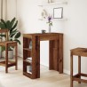 Table de bar avec étagères vieux bois bois d'ingénierie 