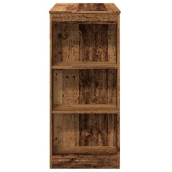 Table de bar avec étagères vieux bois bois d'ingénierie 