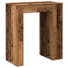 Table de bar avec étagères vieux bois bois d'ingénierie 