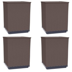Jardinières 4 pcs marron 30x30x37 cm polypropylène 