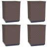 Jardinières 4 pcs marron 30x30x37 cm polypropylène 