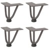 Pieds en épingle à cheveux pour table basse 4 pièces Acier naturel 10 cm Acier massif 