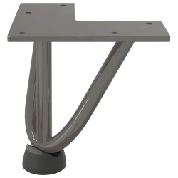 Pieds en épingle à cheveux pour table basse 4 pièces Acier naturel 10 cm Acier massif 
