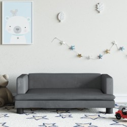 Canapé pour enfants gris foncé 80x45x30 cm velours 