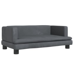 Canapé pour enfants gris foncé 80x45x30 cm velours 