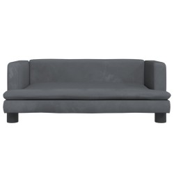 Canapé pour enfants gris foncé 80x45x30 cm velours 