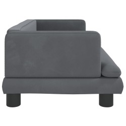 Canapé pour enfants gris foncé 80x45x30 cm velours 