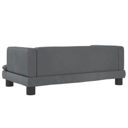 Canapé pour enfants gris foncé 80x45x30 cm velours 