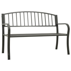 Banc de jardin Gris 120 cm Acier 